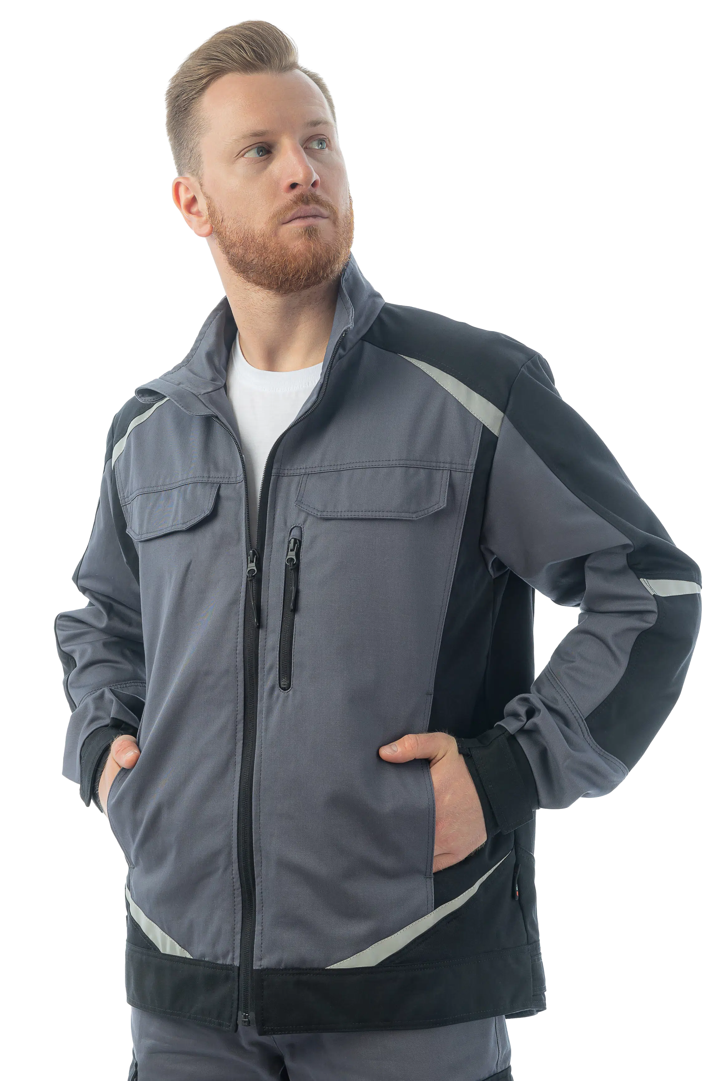 Куртка Brodeks KS202-C, 100% хлопок, графит серый/черный