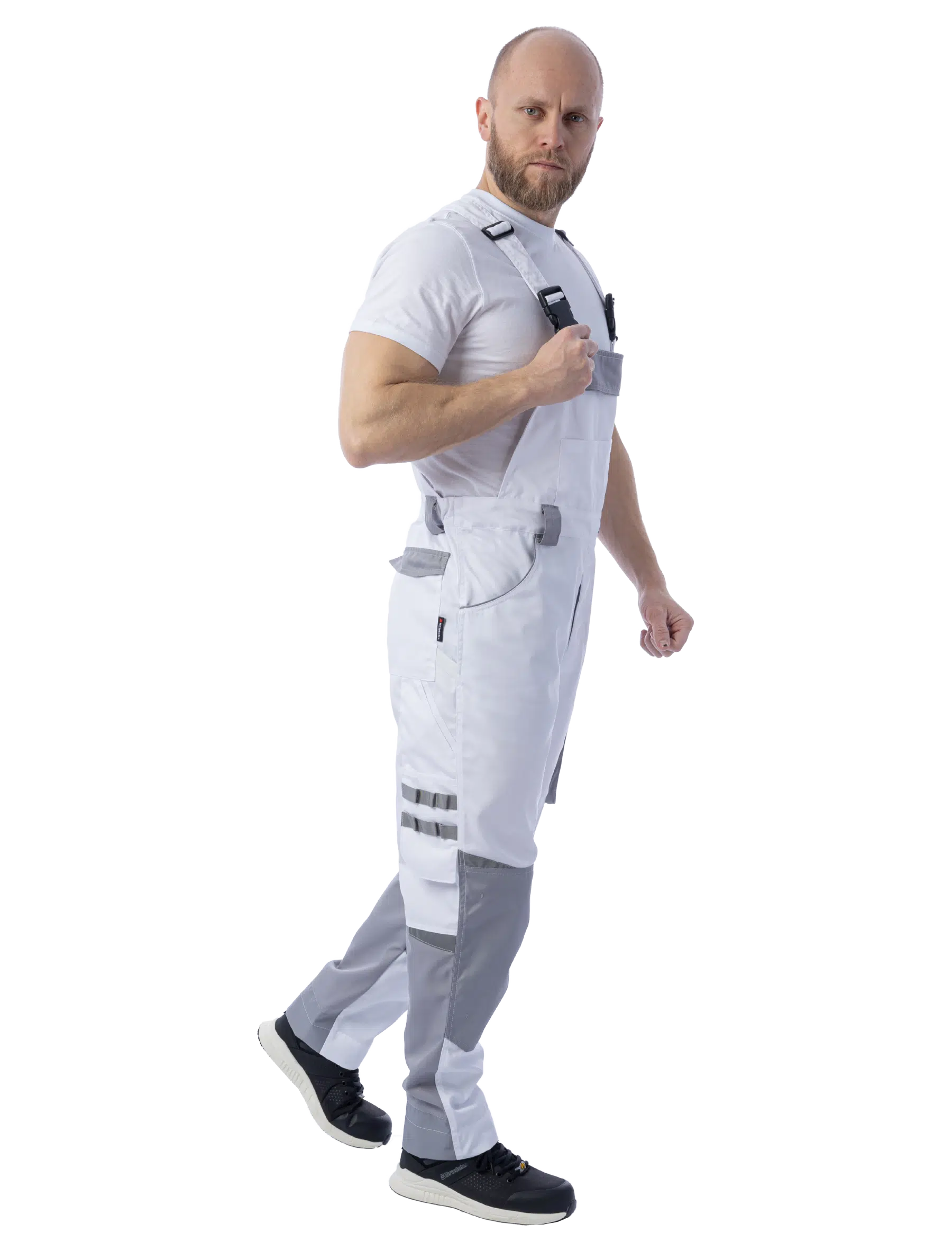 Летний полукомбинезон Brodeks KS 402,белый/серый