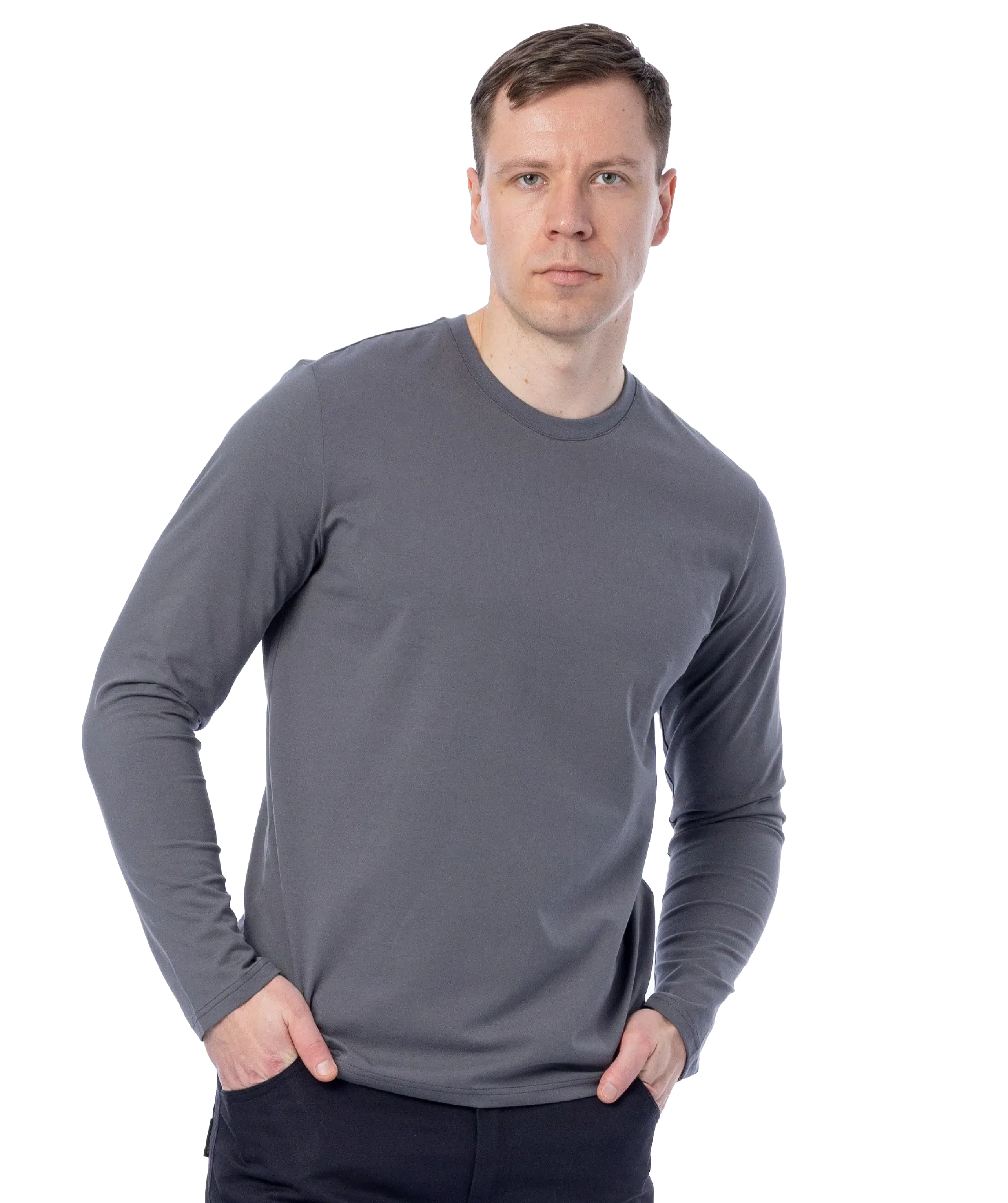 Лонгслив Brodeks KS731, серый