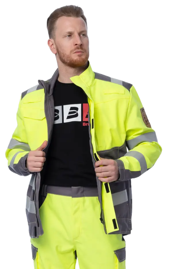 Мультизащитная куртка Brodeks MS28-61, желтый/серый