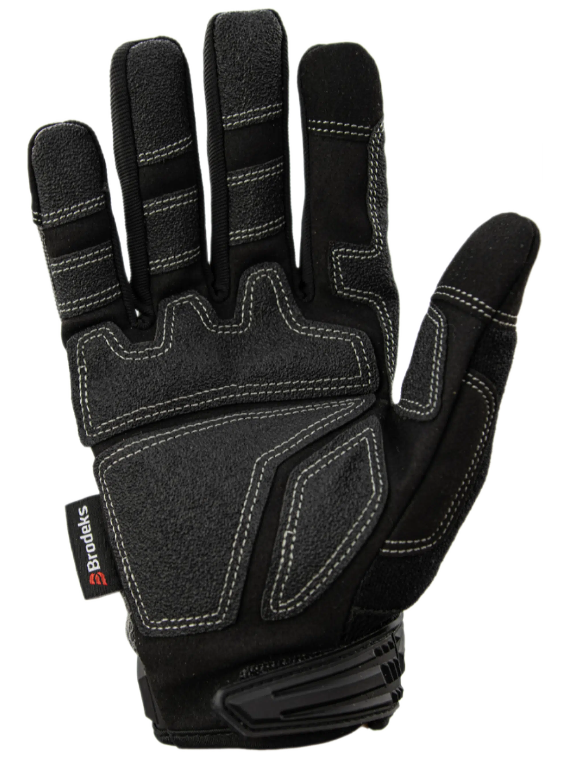 Перчатки рабочие Brodeks G-62, серый/черный/красный