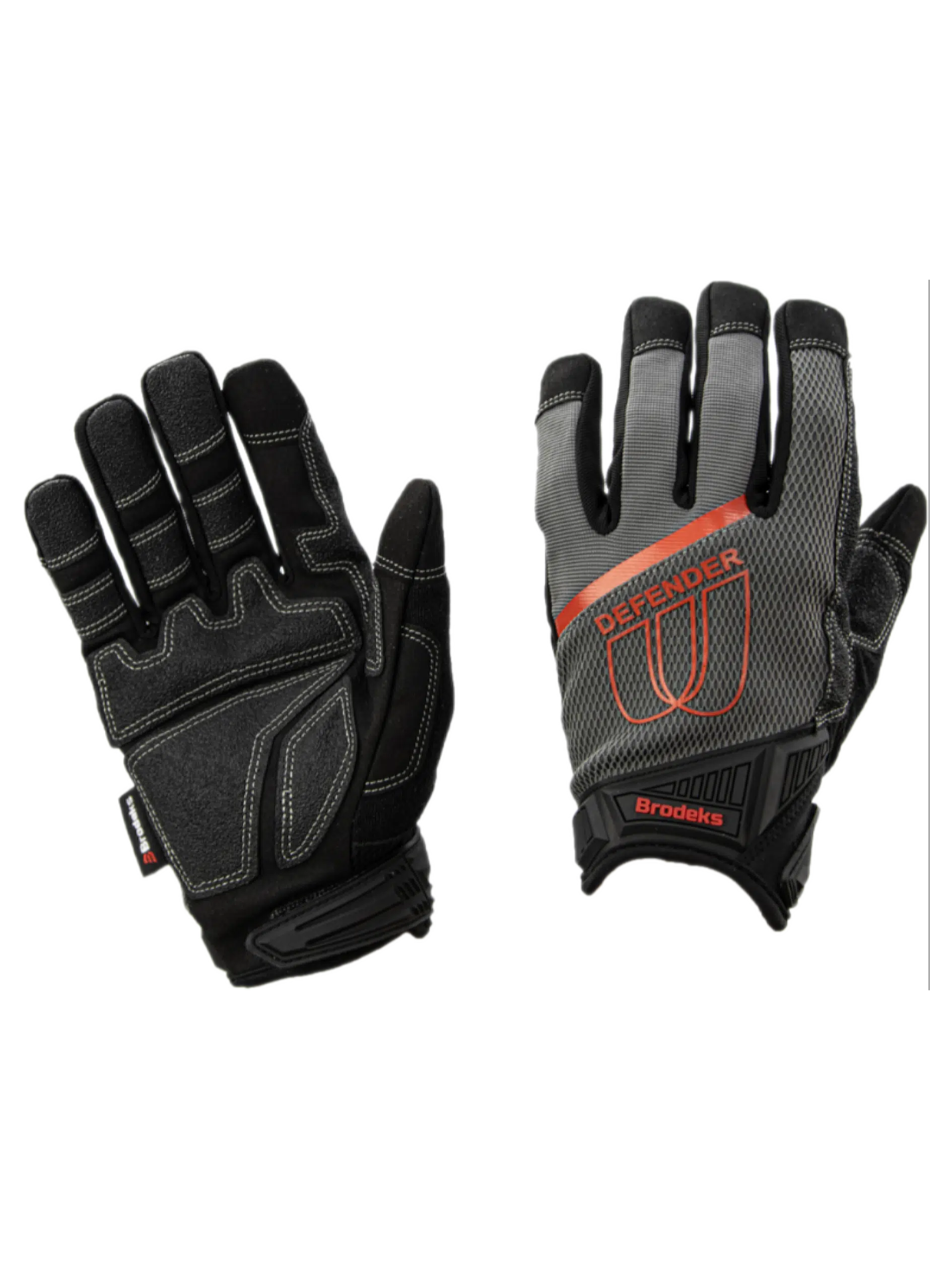 Перчатки рабочие Brodeks G-62, серый/черный/красный