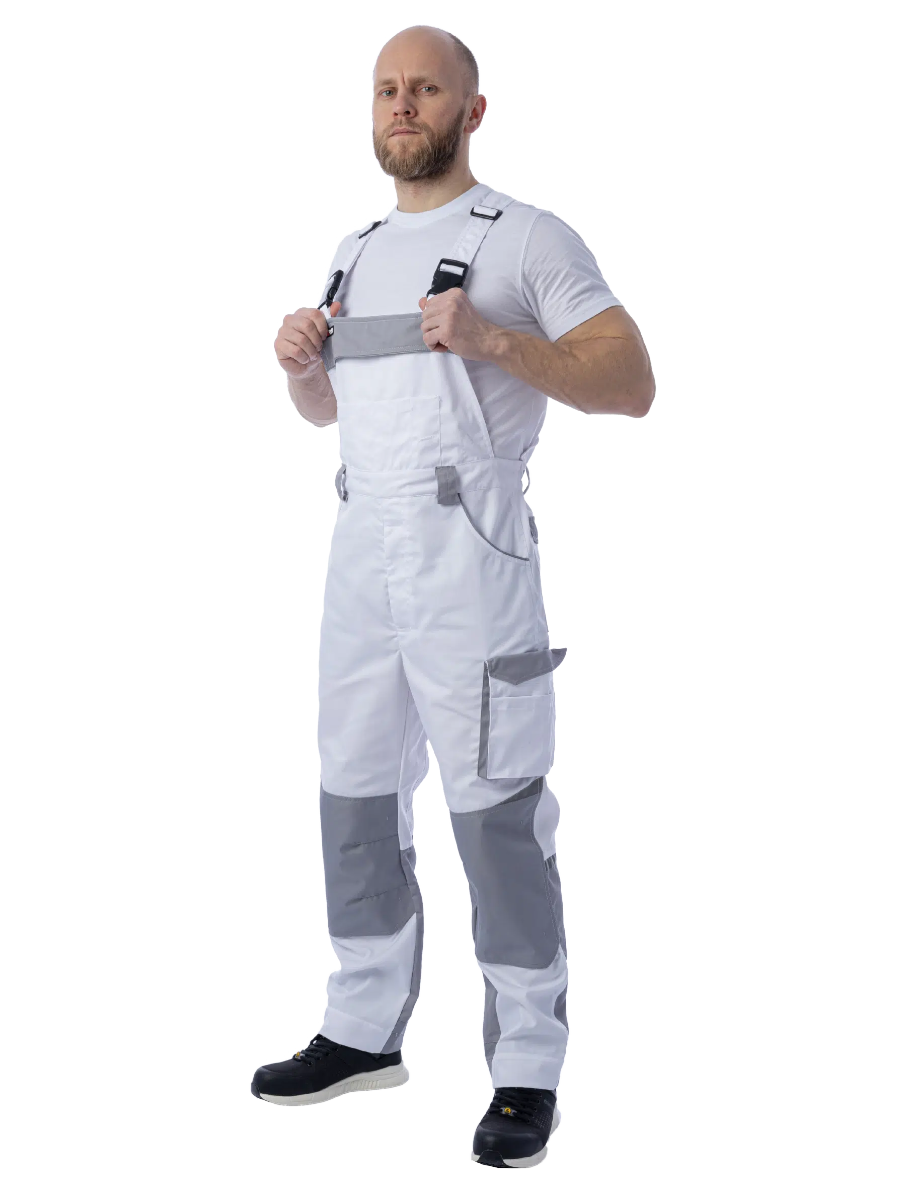 Полукомбинезон Brodeks KS402, белый/серый