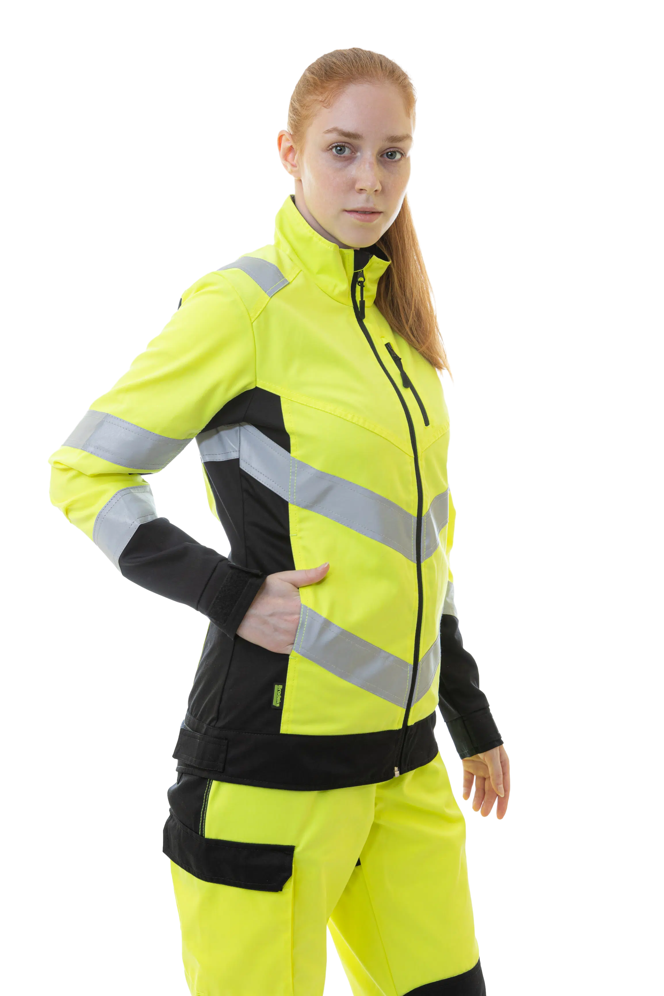 Женская летняя сигнальная куртка Brodeks KS 229, желтый/черный