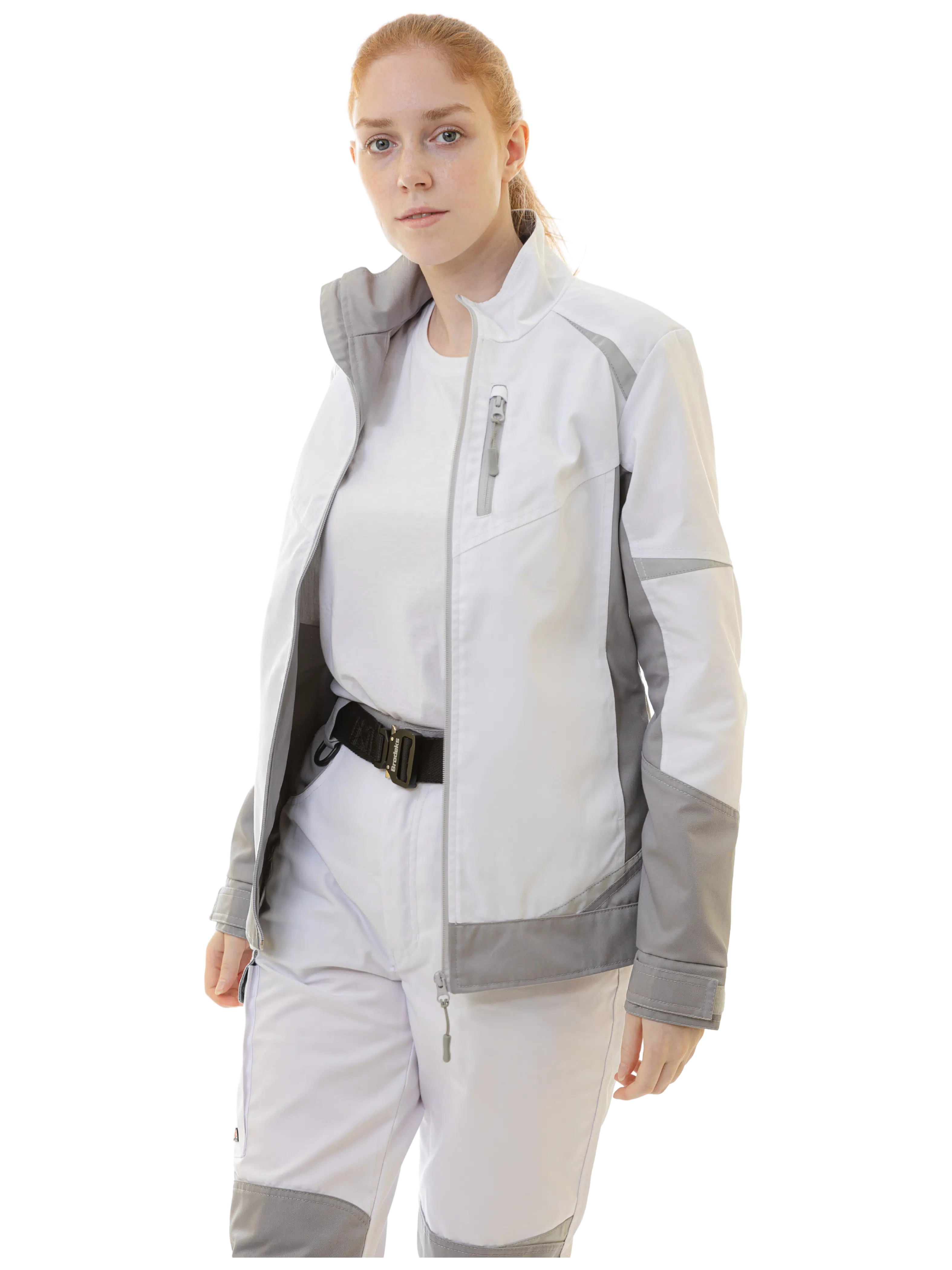 Женская рабочая куртка Brodeks KS228, белый/серый