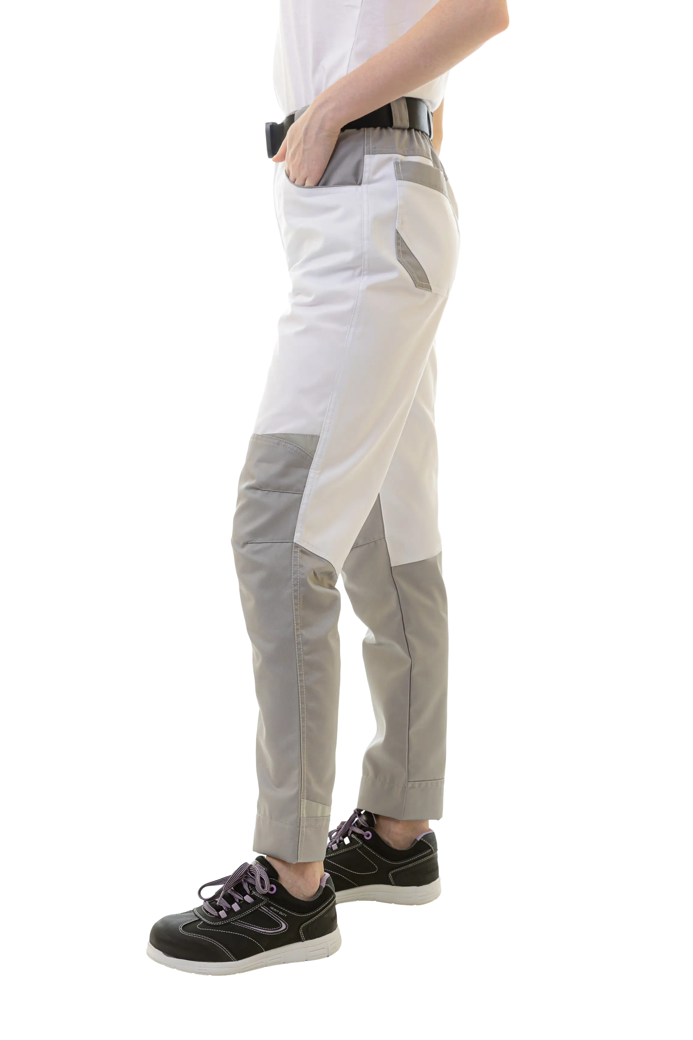 Женские рабочие брюки Brodeks KS328, белый/серый