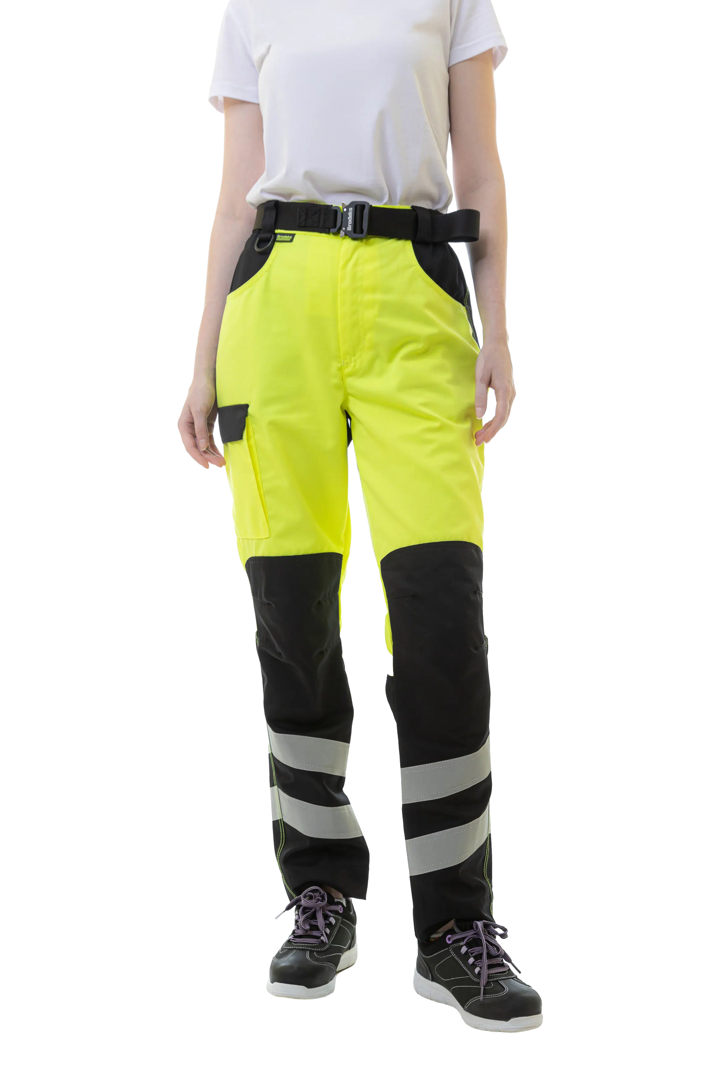 Женские сигнальные брюки Brodeks KS319, желтый/черный