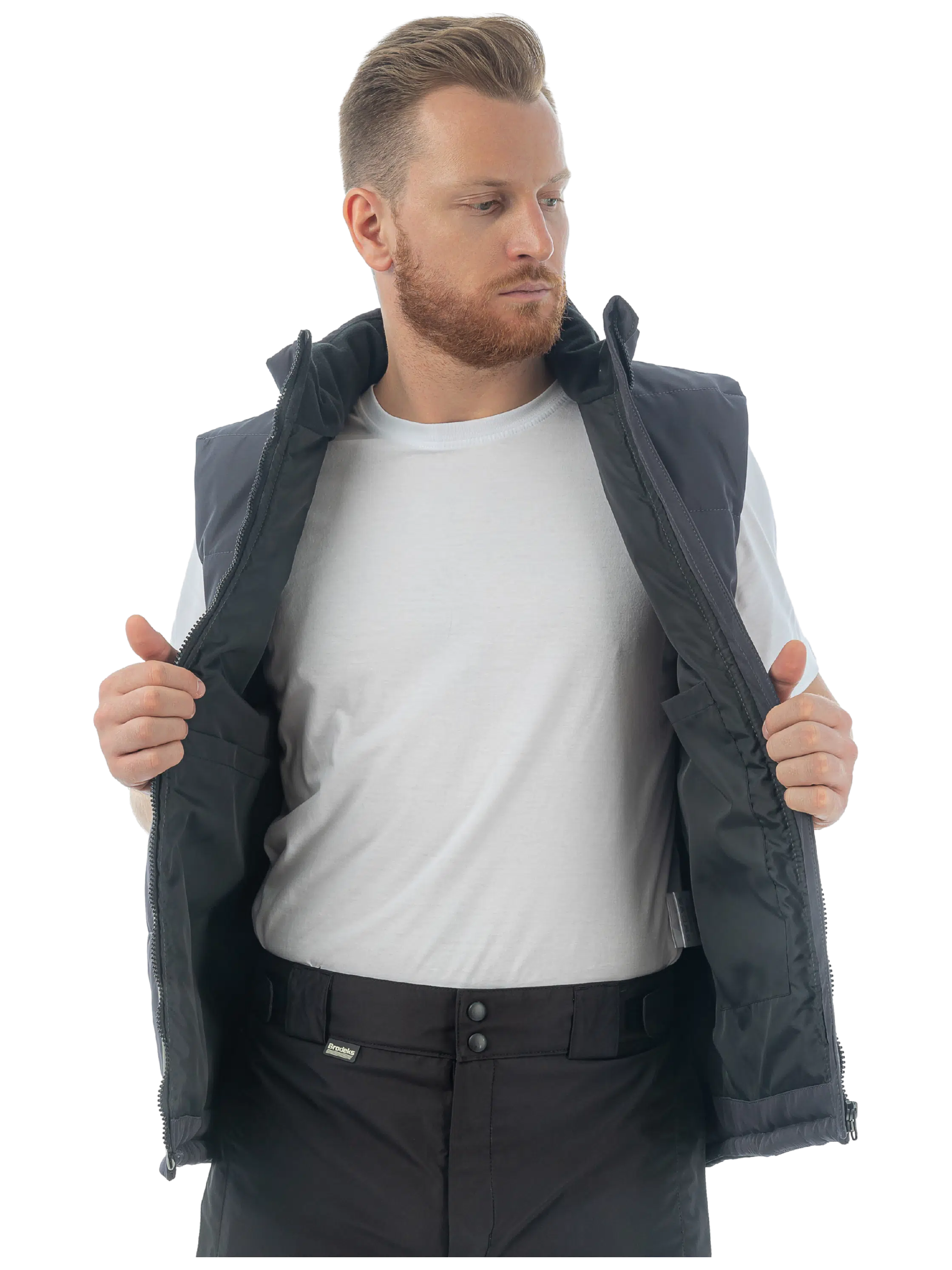 Жилет утепленный Brodeks KW101, серый/черный