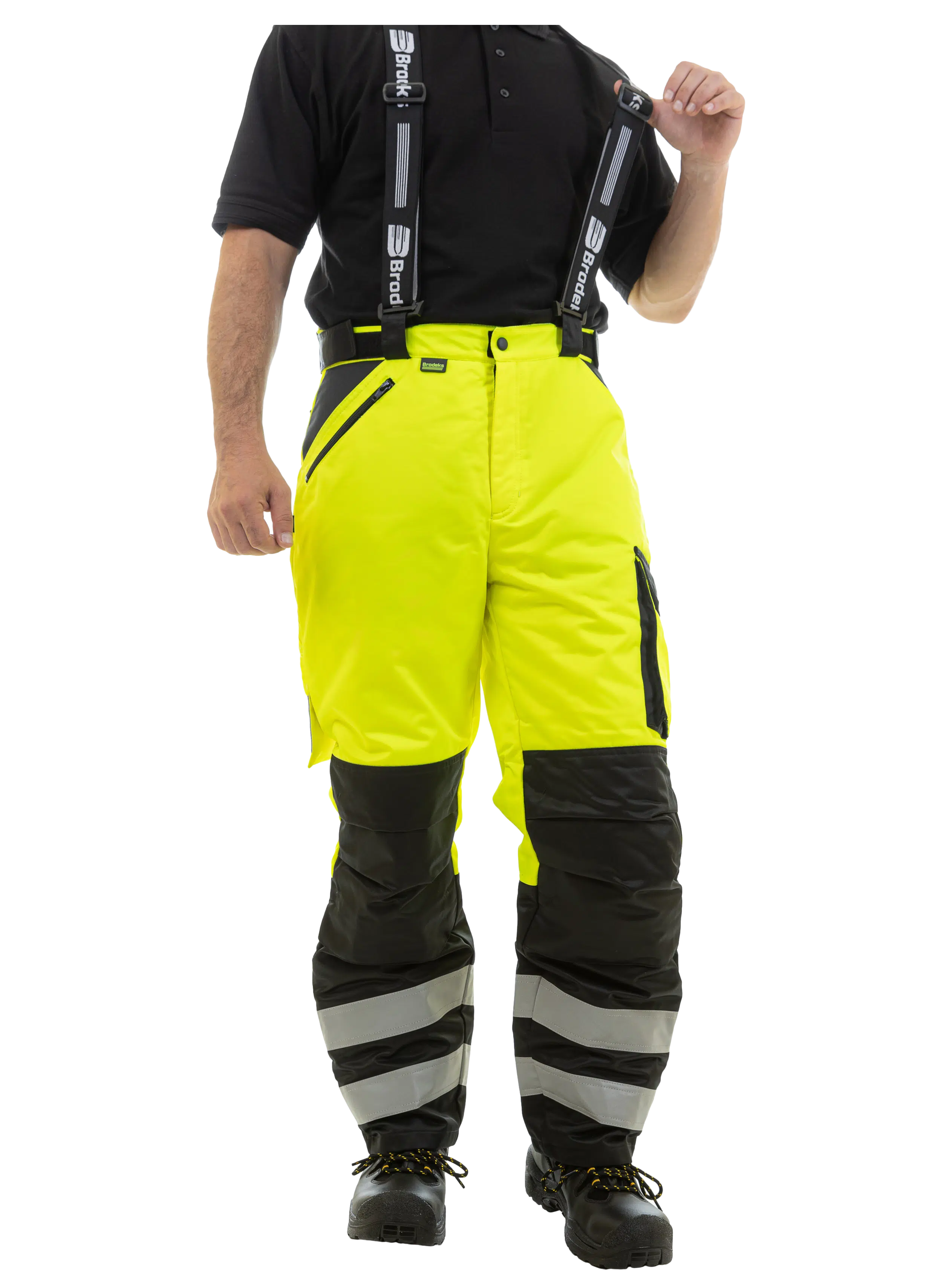 Зимние брюки Brodeks KW 308, черный/желтый