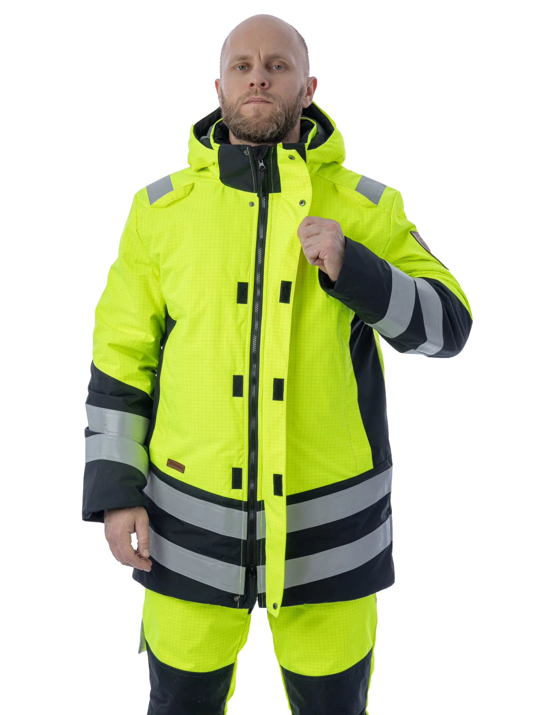 Зимняя мультизащитная куртка-парка Brodeks MW 29-83В, желтый/черный