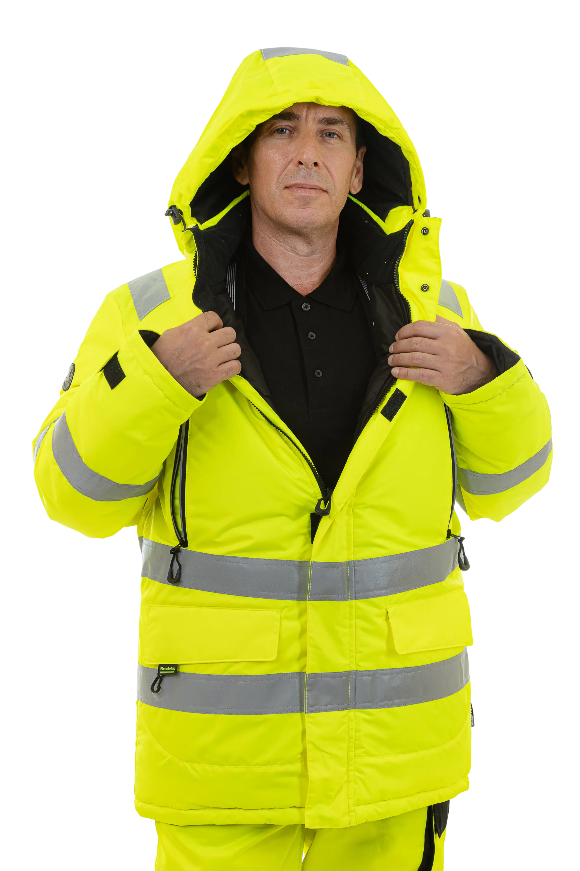 Зимняя сигнальная куртка-парка Brodeks KW 220, желтый