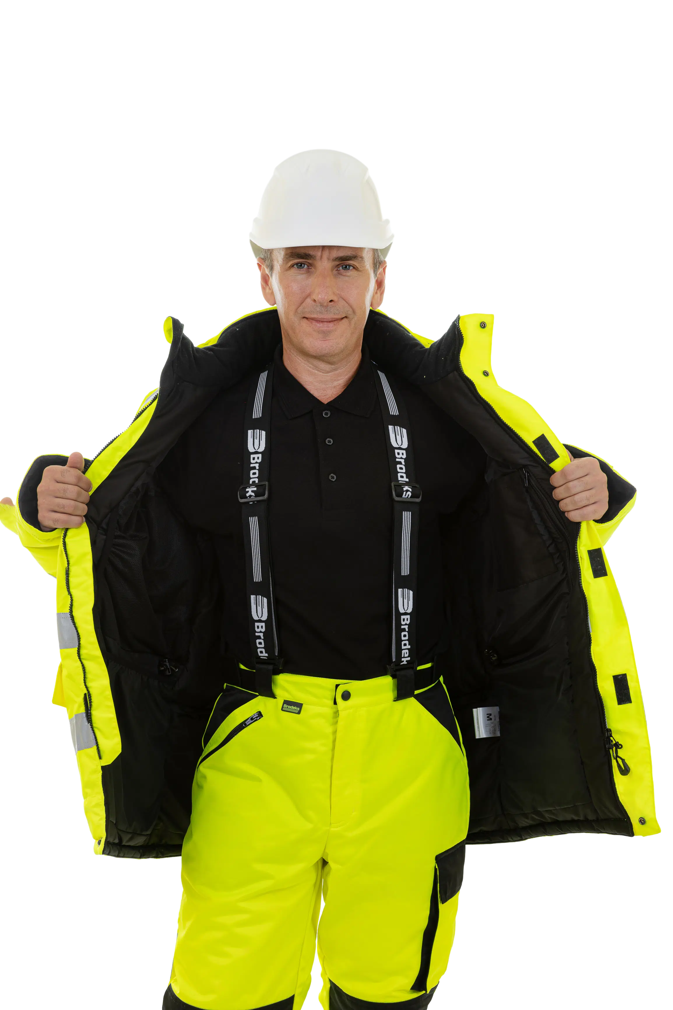 Зимняя сигнальная куртка-парка Brodeks KW220, желтый